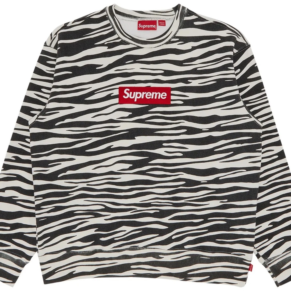 Supreme Box Zebra Crewneck Sweater Large
